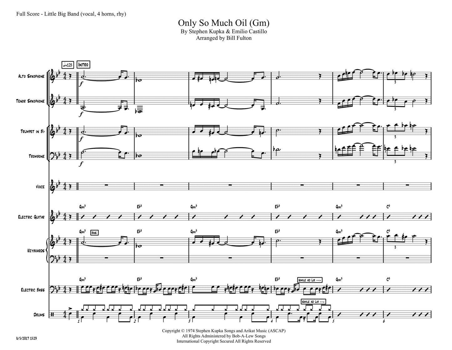 Only So Much Oil in the Ground little big band arrangement with vocal (Gm)