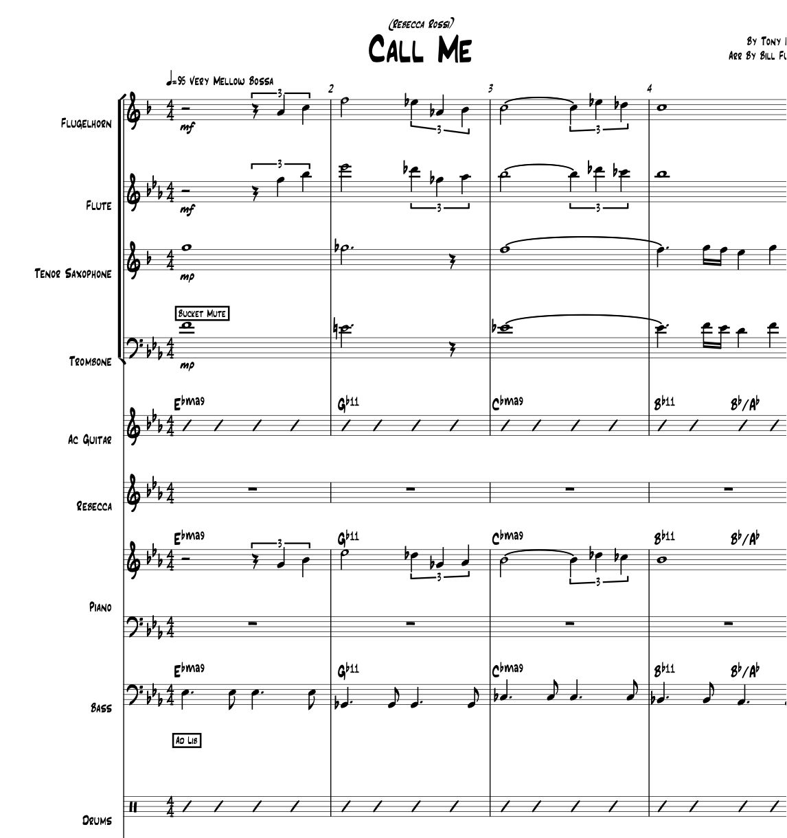 Call Me little big band with vocal arrangement by Bill Fulton pdf