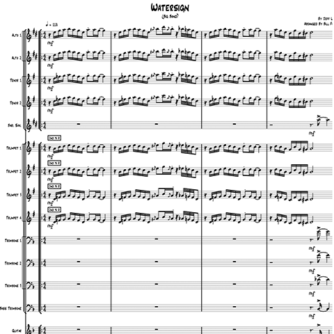 Water Sign big band arrangement by Bill Fulton pdf