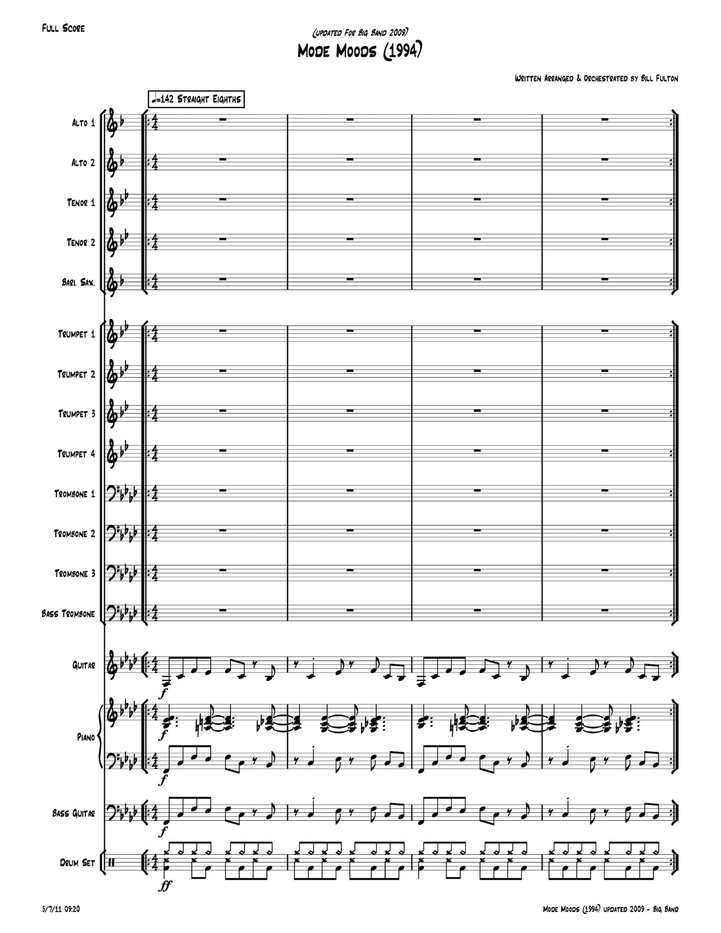 Mode Moods big band arrangement and composition by Bill Fulton pdf