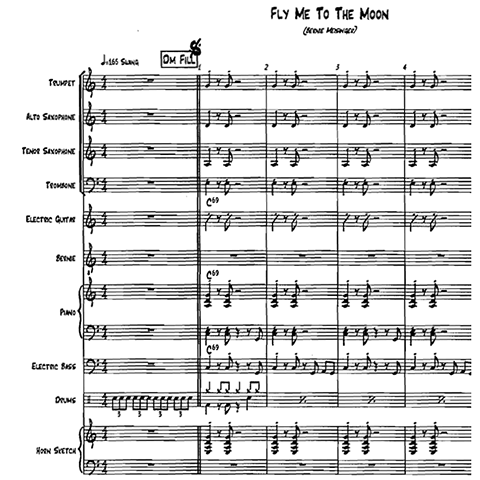 Fly Me To The Moon little big band male vocal arrangement by Bill Fulton pdf