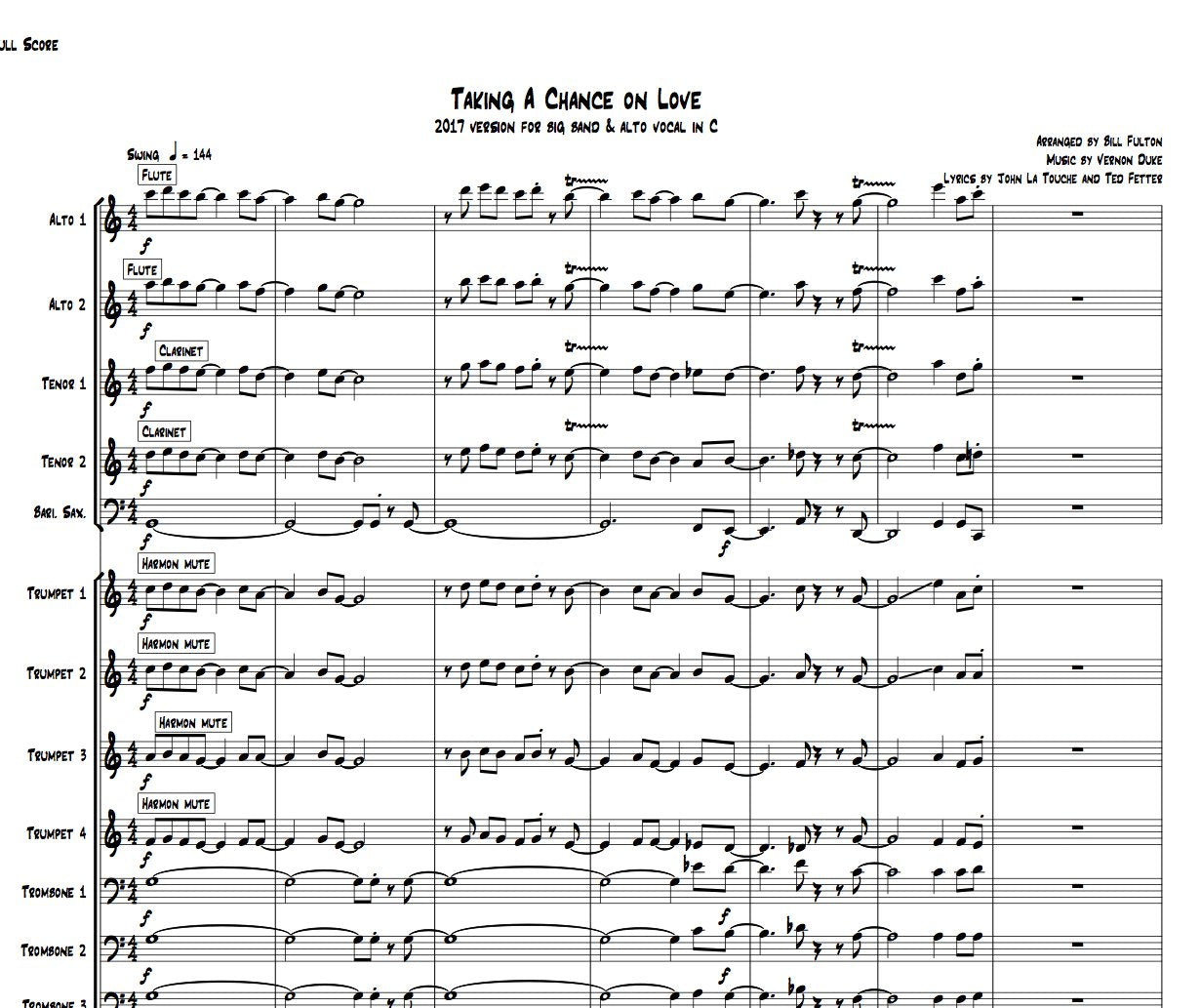 taking a chance on love vocal big band