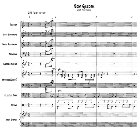 Roof Garden little big band with vocal arrangement by Bill Fulton pdf