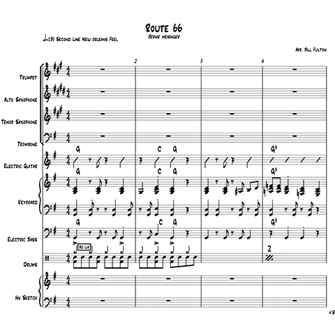Route 66 little big band with vocal arrangement by Bill Fulton pdf