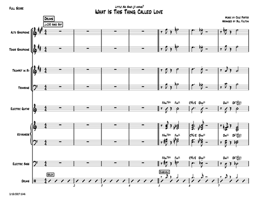 What is this Thing Called Love little big band arrangement by Bill Fulton pdf