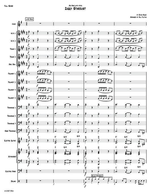 Ziggy Stardust (David Bowie) big band with vocal arrangement by Bill Fulton pdf