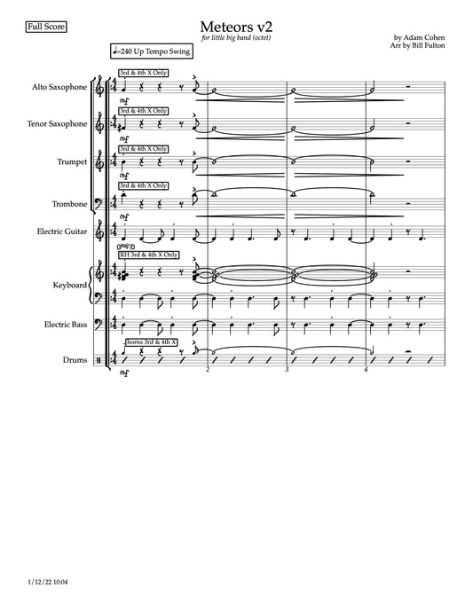 Meteors v2 little big band arrangement by Bill Fulton pdf