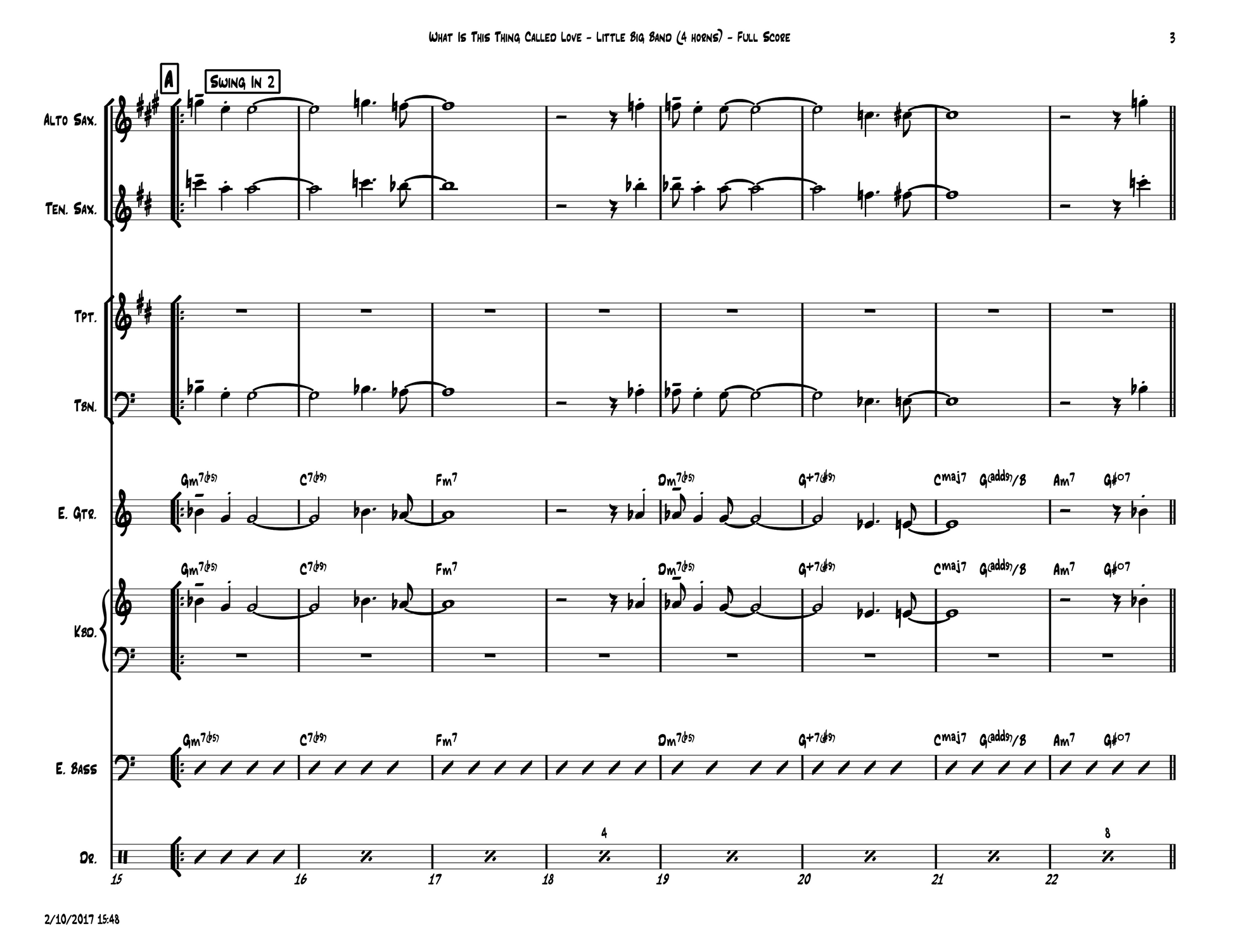 What is this Thing Called Love little big band arrangement by Bill Fulton