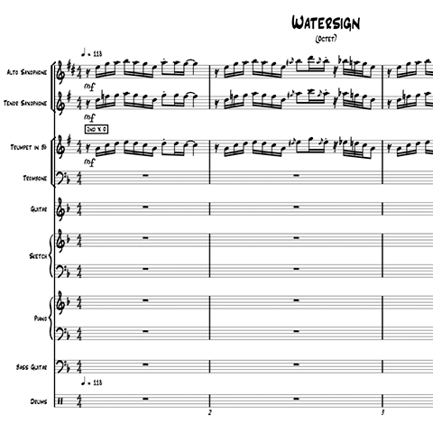 Water Sign little big band arrangement by Bill Fulton pdf