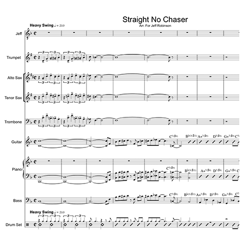 Straight No Chaser little big band arrangement by Bill Fulton pdf