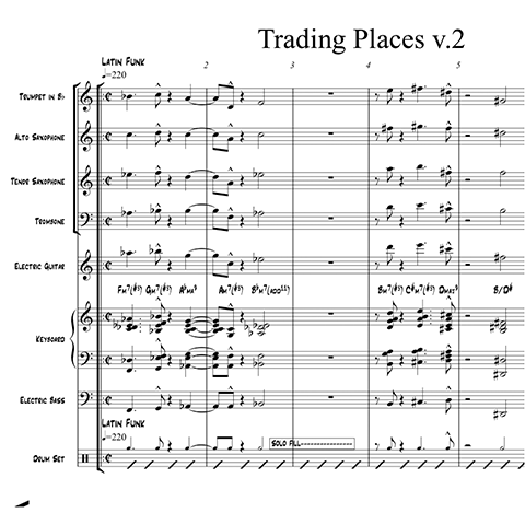 Trading Places little big band arrangement by Bill Fulton pdf