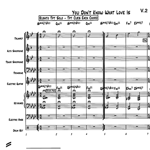 You Don't Know What Love Is little big band arrangement by Bill Fulton pdf