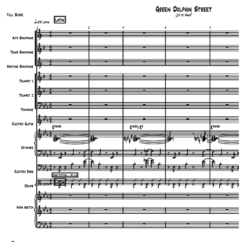 On Green Dolphin Street little big band arrangement (6 horns)