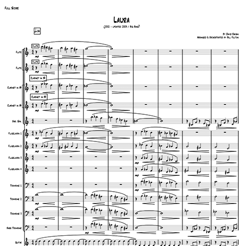Laura big band arrangement by Bill Fulton pdf