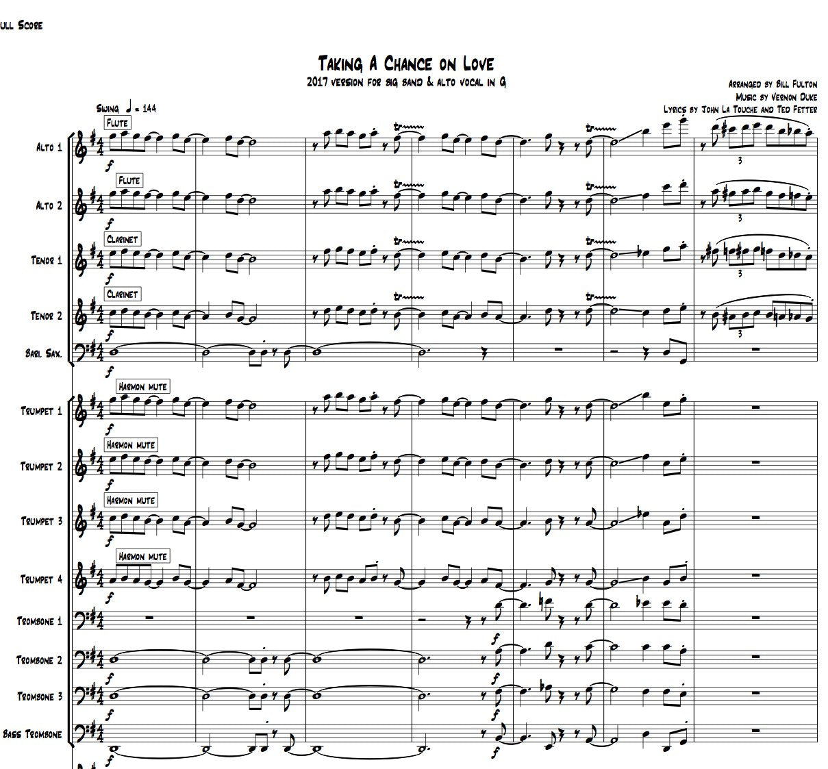 taking a chance on love vocal big band
