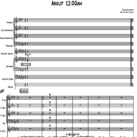 Round Midnight (About 12:00 AM) little big band arrangement by Bill Fulton pdf