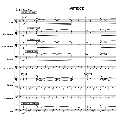 Meteors v1 little big band arrangement by Bill Fulton pdf