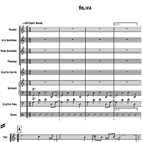 Bolivia little big band arrangement by Bill Fulton pdf