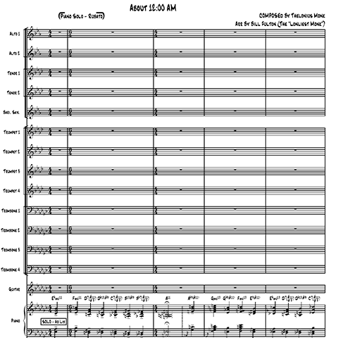Round Midnight (About 12:00 AM) big band arrangement by Bill Fulton pdf
