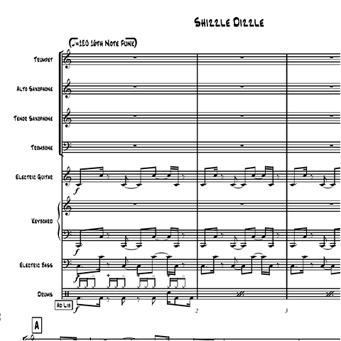 Shizzle Dizzle little big band arrangement by Bill Fulton pdf