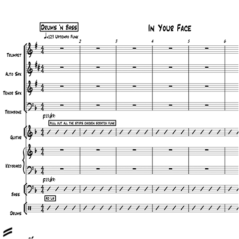 In Your Face little big band arrangement by Bill Fulton pdf