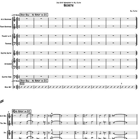 Secrets little big band arrangement by Bill Fulton pdf