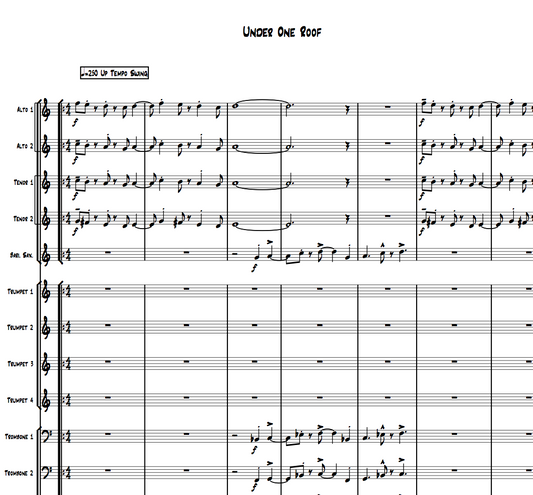Under One Roof big band arrangement by Bill Fulton pdf