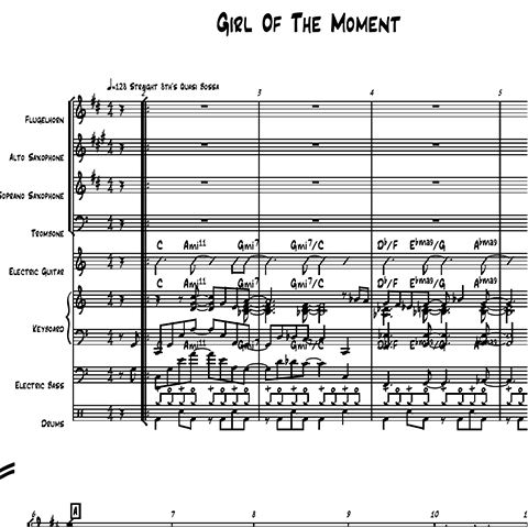 Girl of the Moment little big band arrangement by Bill Fulton pdf