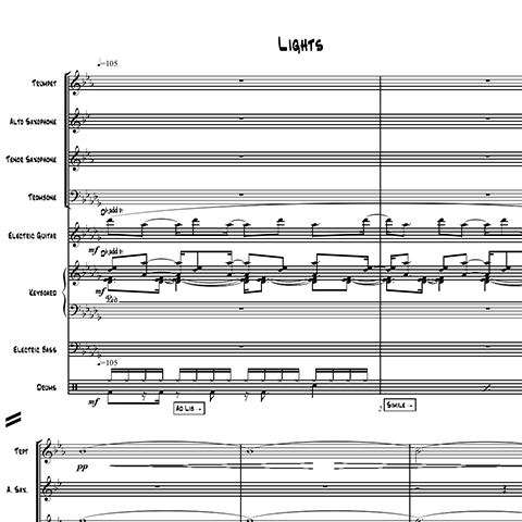 Lights little big band arrangement by Bill Fulton pdf